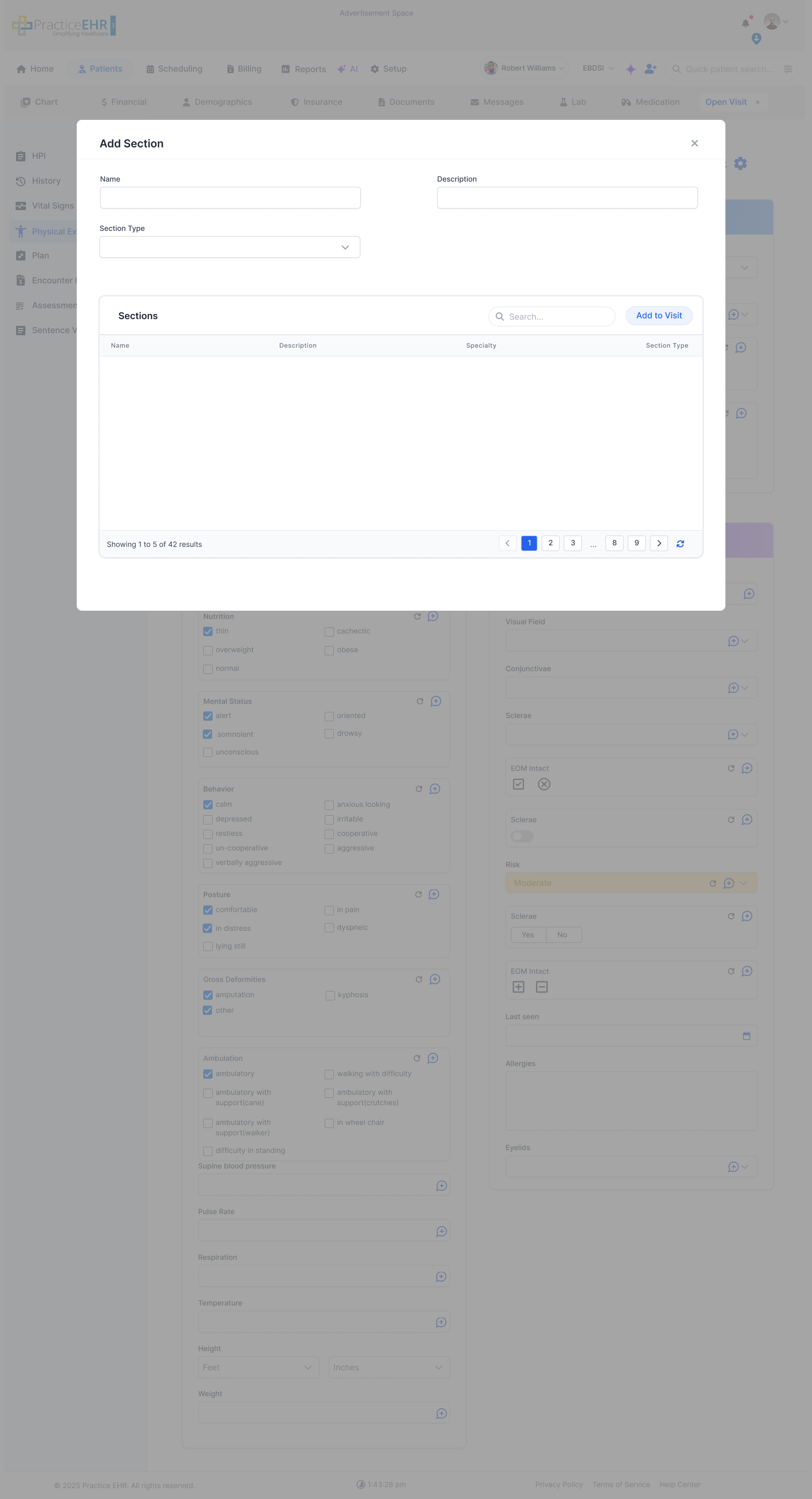 Open Visit Add Section image